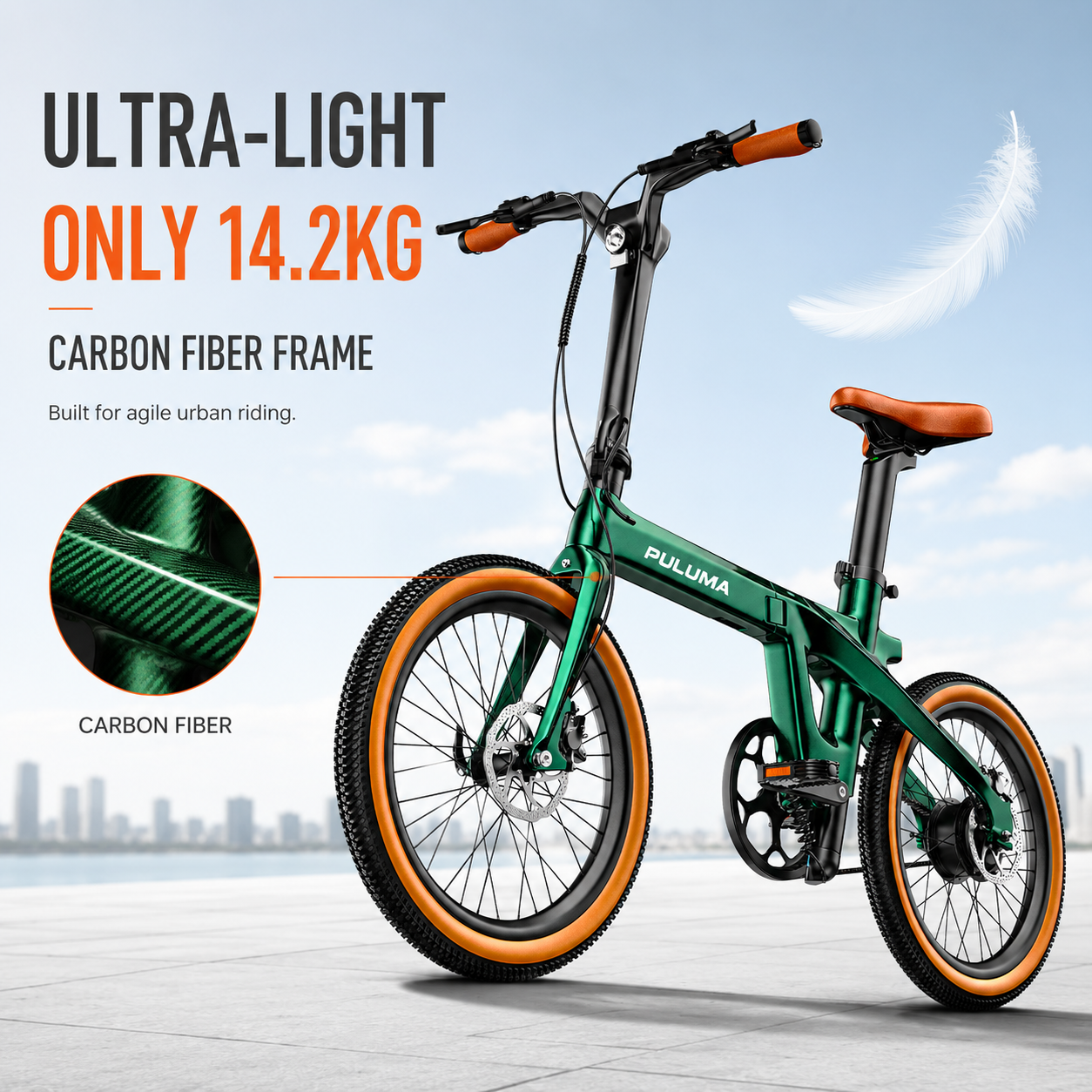 PULUMA PT20 Ultra-light carbon fibre foldable electric bicycle