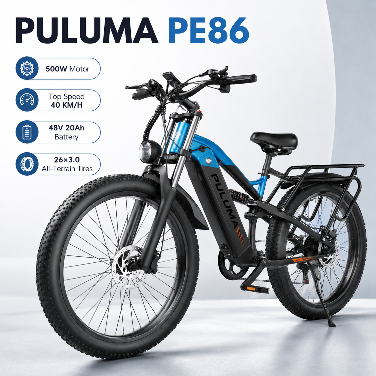 PULUMA86 Electric Bicycle  All-Terrain Electric Mountain  Removable Battery Hydraulic Brakes Electric Bicycle