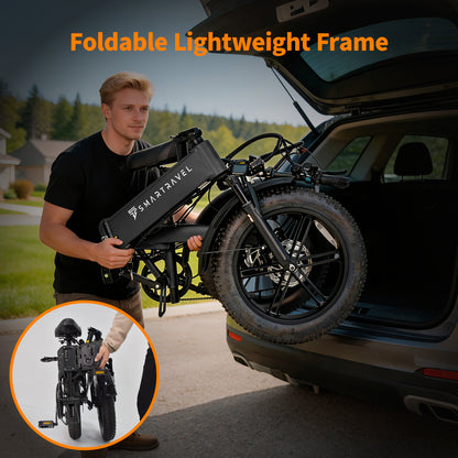 M6 Folding Electric Bicycle 250W 20 Inch ×4.0 Fat Tire 48V15AH City Commuting E-Bike