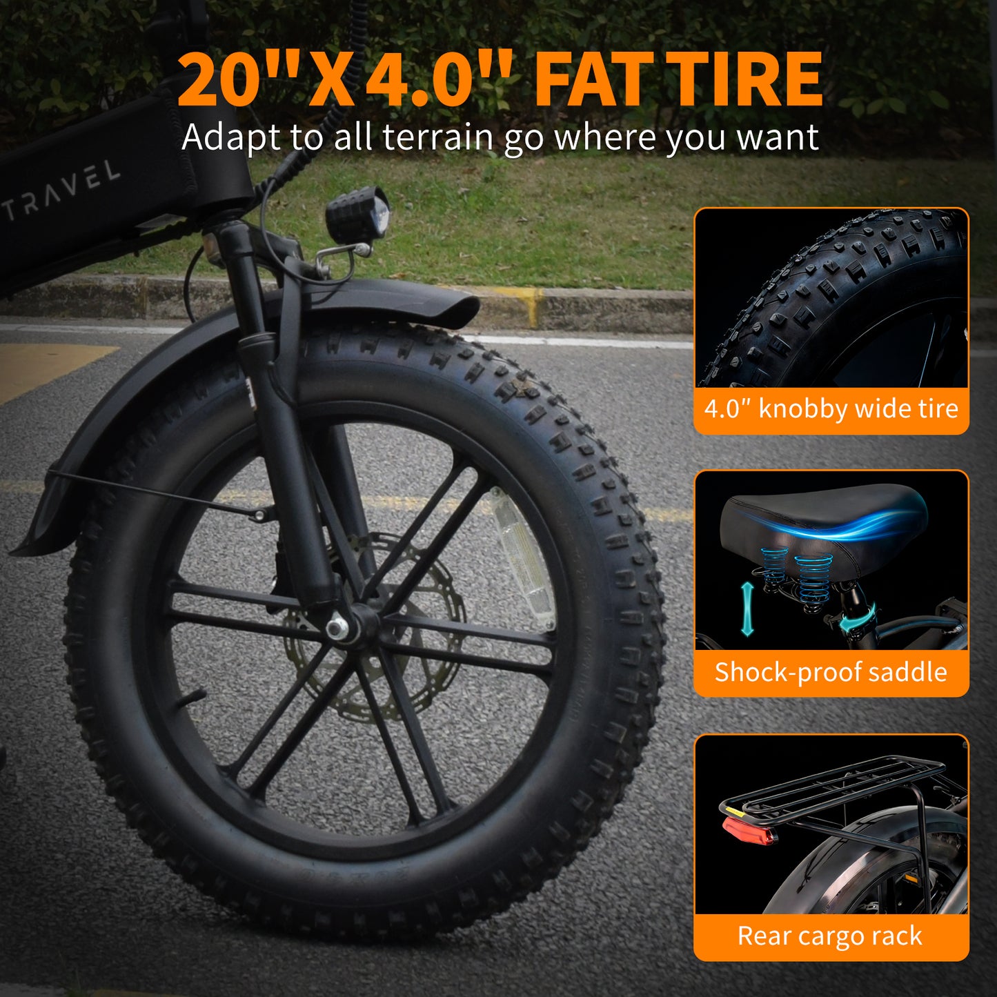 M6 Folding Electric Bicycle 250W 20 Inch ×4.0 Fat Tire 48V15AH City Commuting E-Bike