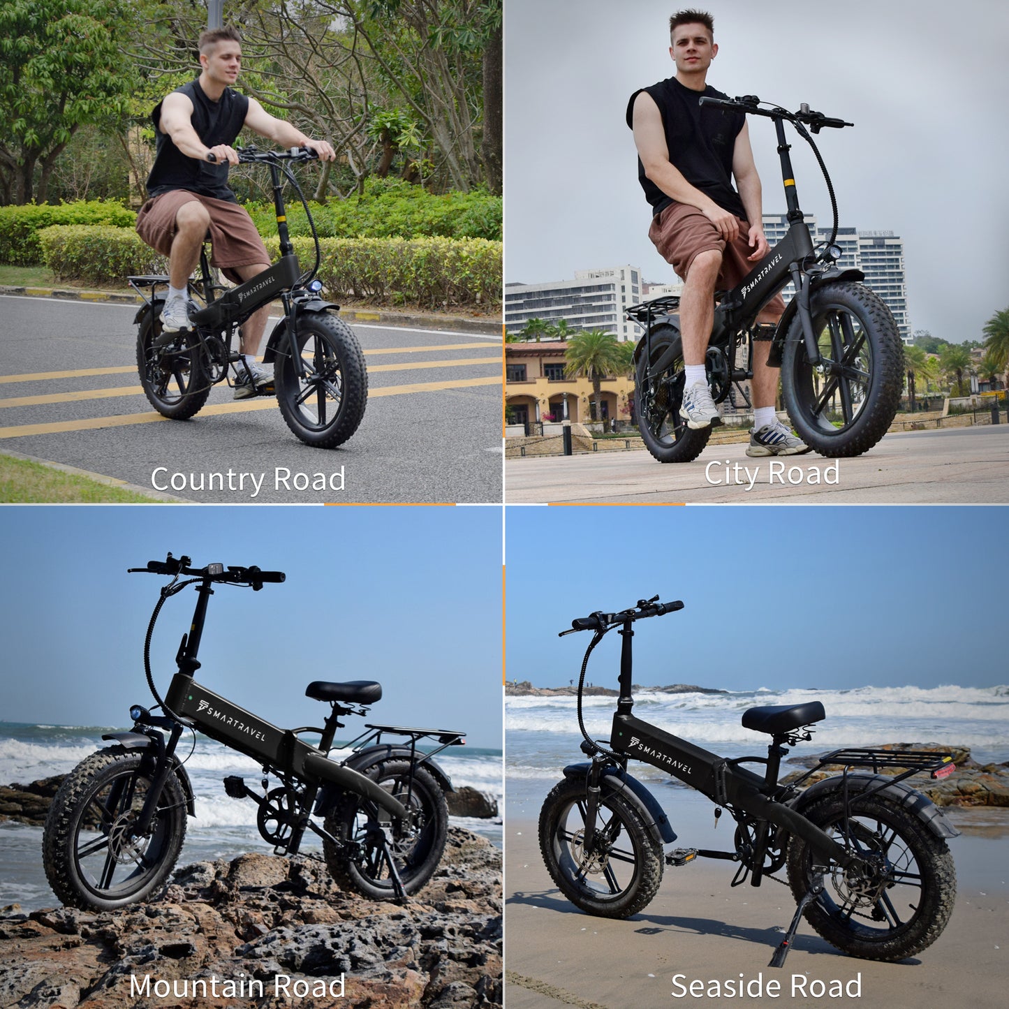 M6 Folding Electric Bicycle 250W 20 Inch ×4.0 Fat Tire 48V15AH City Commuting E-Bike